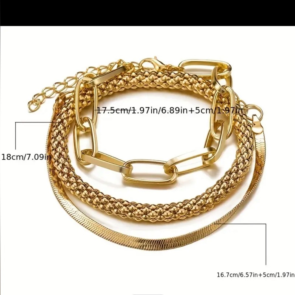 New set of gold bracelets - Picture 2 of 2